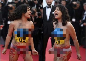 امرأة عارية تقتحم مهرجان “كان” السينمائي
