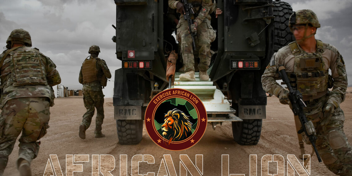 قوات مسلحة تونسية وعناصر من الجيش الامريكي في التمرين العسكري  المشترك “الاسد الافريقي”