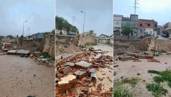 ساقية سيدي يوسف-الكاف: انهيار سور المعهد الثانوي دون تسجيل أي إصابات