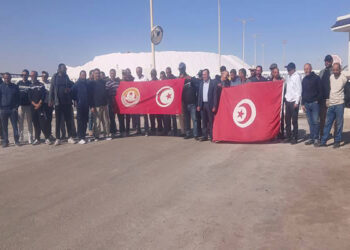 في كامل مواقع الشركة: عمال “ماري آلب” لانتاج الملح البحري في إضراب بيومين