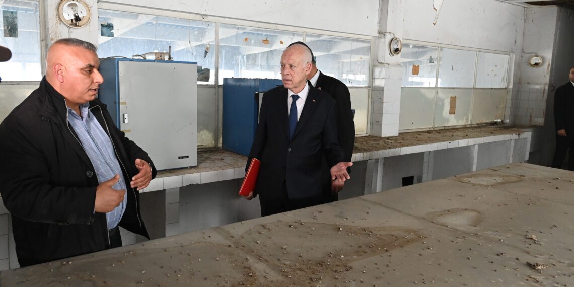 قيس سعيّد يؤدي زيارة الى شركة اللحوم بالوردية وسوق باب الفلّة بالعاصمة