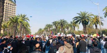 Manifestations sur l&rsquo;avenue pour commémorer l&rsquo;assassinat de Chokri Belaid
