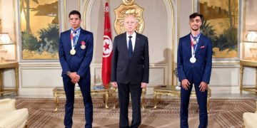 Le président de la République honore les médaillés olympiques.