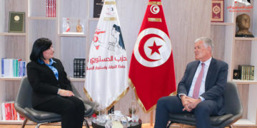 Abir Moussi s&rsquo;entretient avec l&rsquo;ambassadeur de France