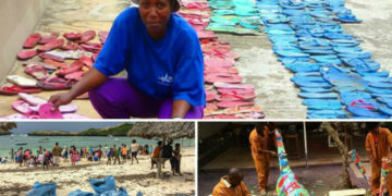 Au Kenya on recycle les tongs pour en faire des œuvres d&rsquo;art
