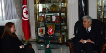 Imed Mémiche reçoit la présidente du Croissant rouge à Tunis Rania Mechleb
