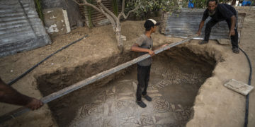 Une mosaïque de l&rsquo;ère byzantine découverte par un agriculteur à Gaza