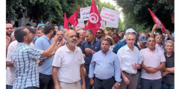 Manifestation des enseignants devant le ministère de l&rsquo;Education