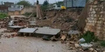 Pluies diluviennes au Kef: effondrement du mur du lycée « 8 février 1958 » à Sakiet Sidi Youssef