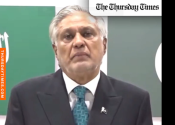 le ministre des Affaires étrangères pakistanais, Ishaq Dar, lors d’une allocution télévisée.